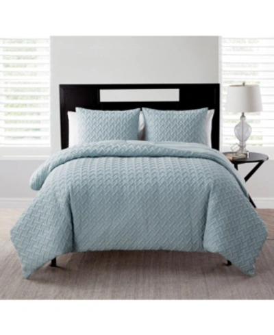 Vcny Home Nina Embossed Comforter Set, King In Blue