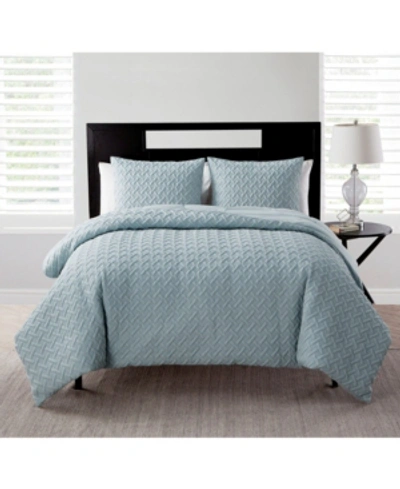Vcny Home Nina Embossed Comforter Set, Full/queen In Blue