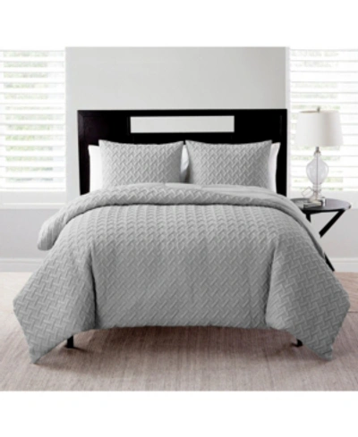 Vcny Home Nina Embossed Comforter Set, Full/queen In Gray