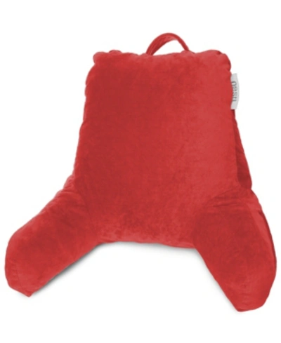 Nestl Bedding Shredded Memory Foam Reading Backrest Pillow, Petite In Cherry Red