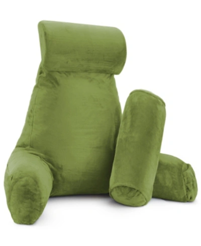 Nestl Bedding Soft Velour Cover Reading Backrest Pillow Set, Extra Large In Calla Green