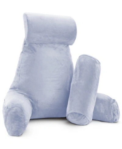 Nestl Bedding Soft Velour Cover Reading Backrest Pillow Set, Extra Large In Ice Blue