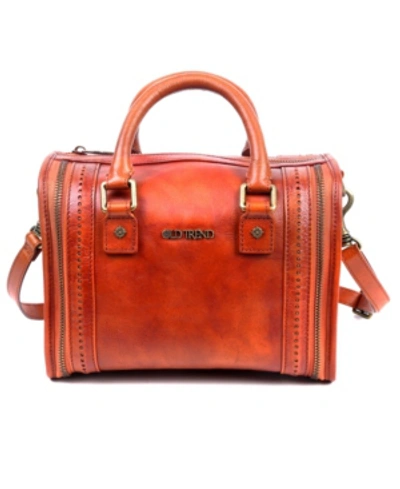 Old Trend Women's Genuine Leather Mini Trunk Crossbody Bag In Cognac
