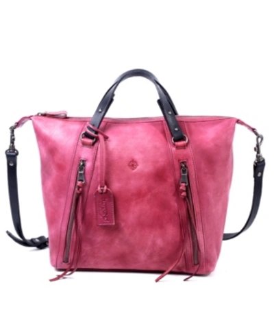 Old Trend Mossy Creek Leather Tote Bag In Orchid