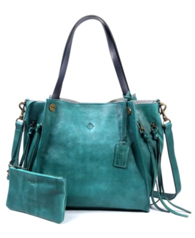 Old Trend Women's Genuine Leather Daisy Tote Bag In Green