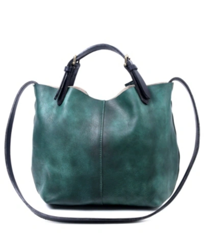 Old Trend Women's Genuine Leather Dip Dye Tote In Green