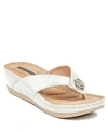 Gc Shoes Dafni Snakeskin Embossed Wedge Sandal In White