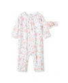 LITTLE ME BABY GIRLS FLORAL COVERALL WITH HEADBAND