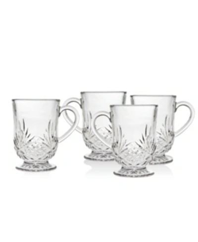 Godinger Dublin Set Of 4 10oz Coffee Mugs In Clear