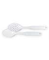 GOLDEN RABBIT SOLID WHITE ENAMELWARE COLLECTION 2 PIECE SPOON SET