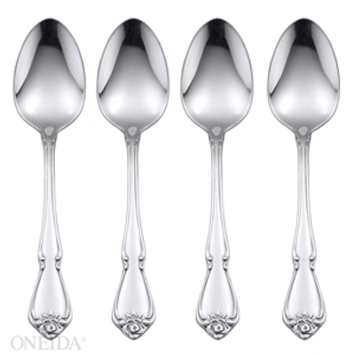 Oneida True Rose Set/4 Teaspoons In Silver