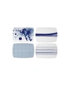 Royal Doulton Pacific Cheese Boards 7.8" Set/4 In Blue