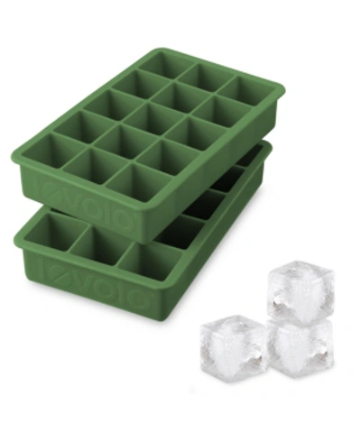 Tovolo Perfect Cube Silicone Ice Cube Molds, Set Of 2 In Pesto