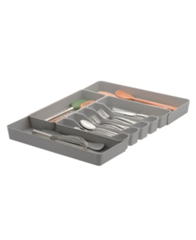 Spectrum Diversified Hexa 6-divider Expandable Silverware Tray In Stone Gray