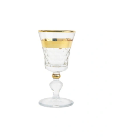 Classic Touch 2 Oz. Shot Glasses With Gold-tone Cut Crystal Detail, Set Of 6 In Brown