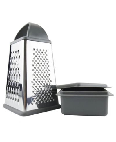 Tovolo Elements Box Grater With Storage In Charcoal