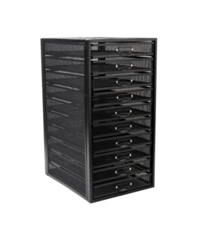 Mind Reader Mesh Desk Organizer, 10 Compartments In Black