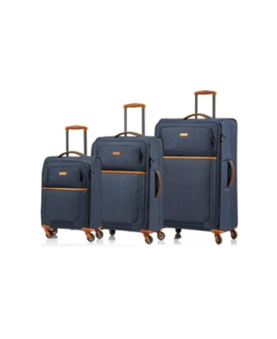 Champs Classic Ii 3-pc. Softside Luggage Set In Navy
