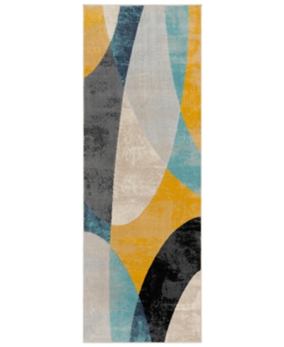 Abbie & Allie Rugs City Cit-2347 Aqua 2'7" X 7'3" Runner Area Rug