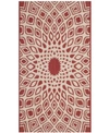 SAFAVIEH COURTYARD CY6616 RED AND BEIGE 2'7" X 5' SISAL WEAVE OUTDOOR AREA RUG