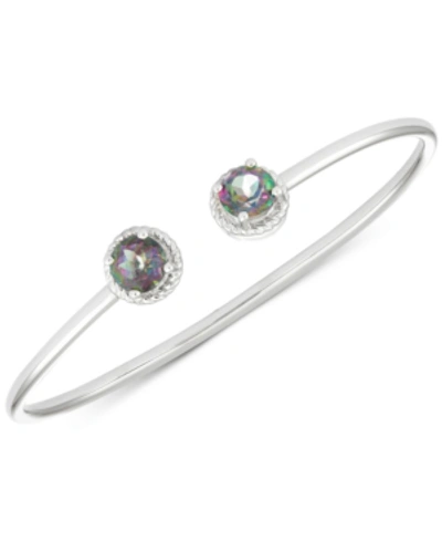 Macy's Amethyst Open Bangle Bracelet (2-3/8 Ct. T.w.) In Sterling Silver In Mystic Topaz