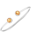 Macy's Amethyst Open Bangle Bracelet (2-3/8 Ct. T.w.) In Sterling Silver In Citrine