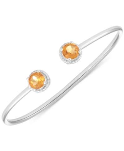 Macy's Amethyst Open Bangle Bracelet (2-3/8 Ct. T.w.) In Sterling Silver In Citrine