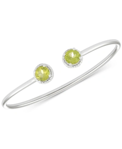 Macy's Amethyst Open Bangle Bracelet (2-3/8 Ct. T.w.) In Sterling Silver In Peridot