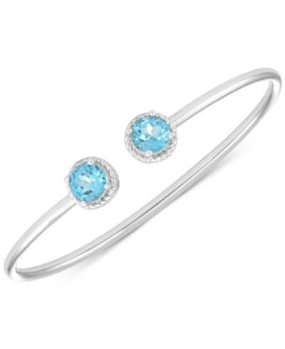 Macy's Amethyst Open Bangle Bracelet (2-3/8 Ct. T.w.) In Sterling Silver In Blue Topaz