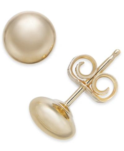 Macy's 14k Gold Earrings, Flat Ball Stud (5mm) In Yellow Gold
