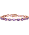 Macy's Amethyst (14 Ct. T.w.) & White Sapphire (3/5 Ct. T.w.) Link Bracelet In 14k Rose Gold In Amethyst