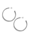 ESSENTIALS MEDIUM TUBE C HOOP EARRING IN 18K GOLD PLATE OR SILVER PLATE