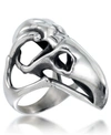 Andrew Charles By Andy Hilfiger Men's Openwork Eagle Ring In Stainless Steel In Stainless Steel