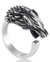 Andrew Charles By Andy Hilfiger Men's Wolf Ring In Stainless Steel In Stainless Steel