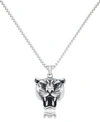 ANDREW CHARLES BY ANDY HILFIGER MEN'S PANTHER HEAD 24" PENDANT NECKLACE IN STAINLESS STEEL
