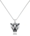 Andrew Charles By Andy Hilfiger Men's Panther Head 24" Pendant Necklace In Stainless Steel In Stainless Steel