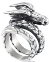 ANDREW CHARLES BY ANDY HILFIGER MEN'S DRAGON COIL RING IN STAINLESS STEEL