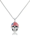 Andrew Charles By Andy Hilfiger Men's Skull 24" Pendant Necklace In Stainless Steel In Stainless Steel