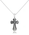 Andrew Charles By Andy Hilfiger Men's Cross 24" Pendant Necklace In Stainless Steel In Stainless Steel