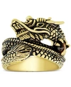 MACY'S MEN'S DRAGON RING IN YELLOW & BLACK ION-PLATED STAINLESS STEEL