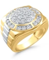 MACY'S MEN'S DIAMOND ROUND CLUSTER RING (2 CT. T.W.) IN 10K GOLD & WHITE GOLD