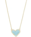 Kendra Scott Ari Heart Short Pendant Necklace, 15 In Light Bue
