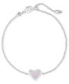 Kendra Scott Gemstone Heart Link Bracelet In Purple