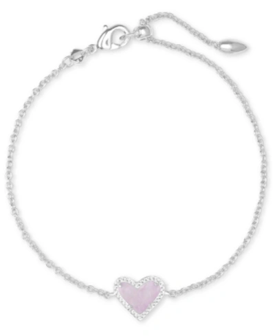 Kendra Scott Gemstone Heart Link Bracelet In Amethyst