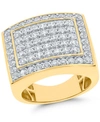 MACY'S MEN'S DIAMOND CLUSTER RING (3 CT. T.W.) IN 10K GOLD