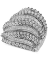 Macy's Diamond Round & Baguette Statement Ring (4 Ct. T.w.) In 14k White Gold In White Gold