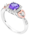 Macy's Amethyst (1 Ct.t.w) 14k Rose Gold Plated Heart Ring In Sterling Silver In Medium Purple