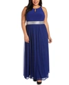 R & M RICHARDS PLUS SIZE EMBELLISHED GOWN