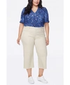 NYDJ WOMEN'S PLUS SIZE WIDE LEG CAPRI JEANS WITH FRAYED HEM