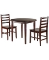 WINSOME CLAYTON 3-PIECE DROP LEAF TABLE WITH 2 LADDERBACK CHAIRS SET